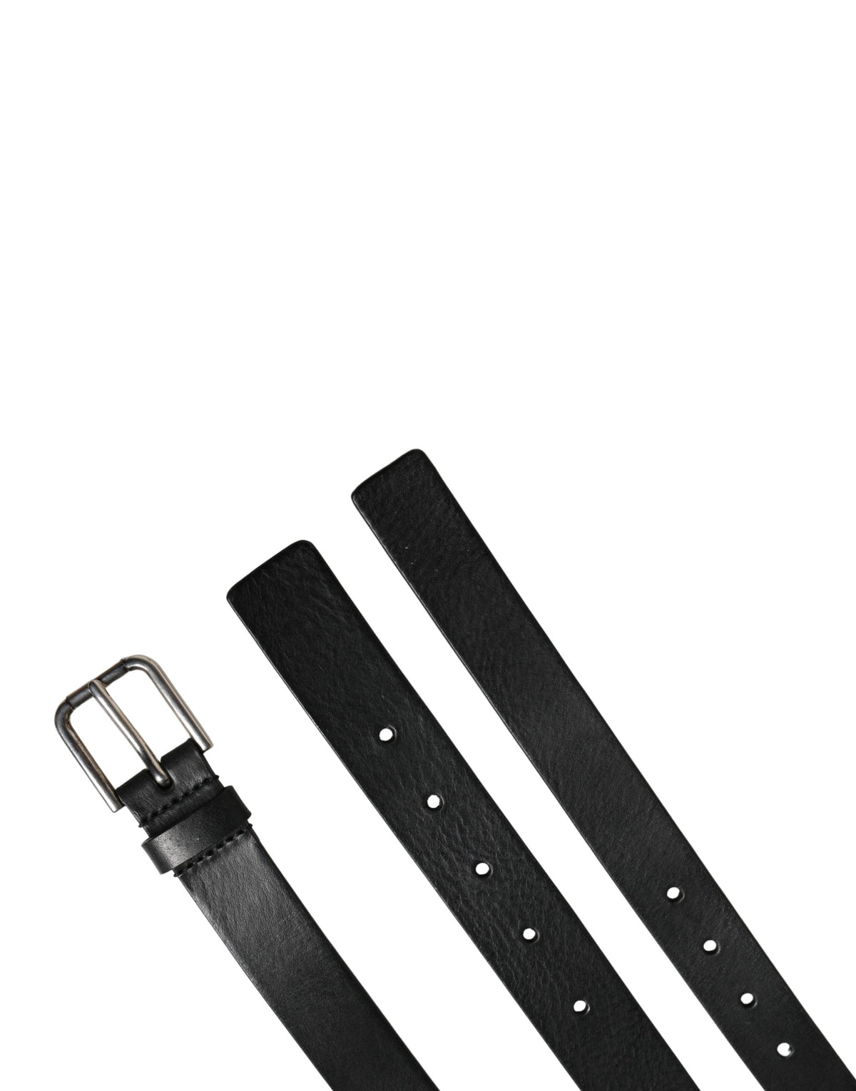 Dolce & Gabbana Black Double Strap Leather Silver Buckle Belt - Eljoys Fashion 