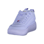 Fila Azzurro polyester women's sneaker with blue and white accents, featuring breathable mesh and comfortable athletic design.