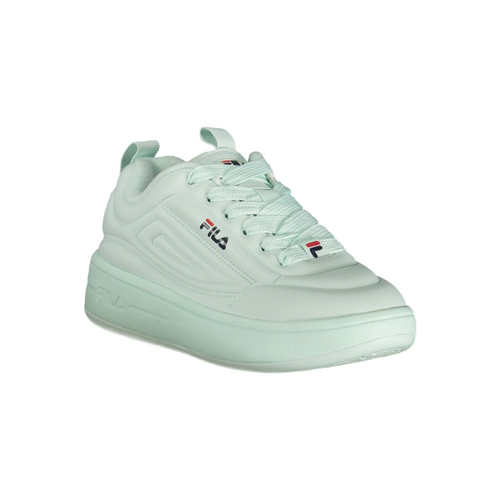 Fila Azzurro women's sneaker with blue polyester upper, white sole, and stylish design for casual wear.