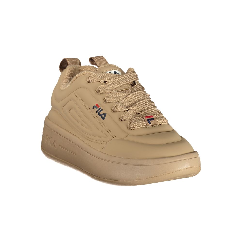 Fila women's brown polyurethane sneaker with white sole and laces, showcasing a casual athletic shoe design.
