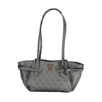 Guess Jeans black polyurethane women's handbag with sleek design and silver hardware, stylish accessory for everyday use.