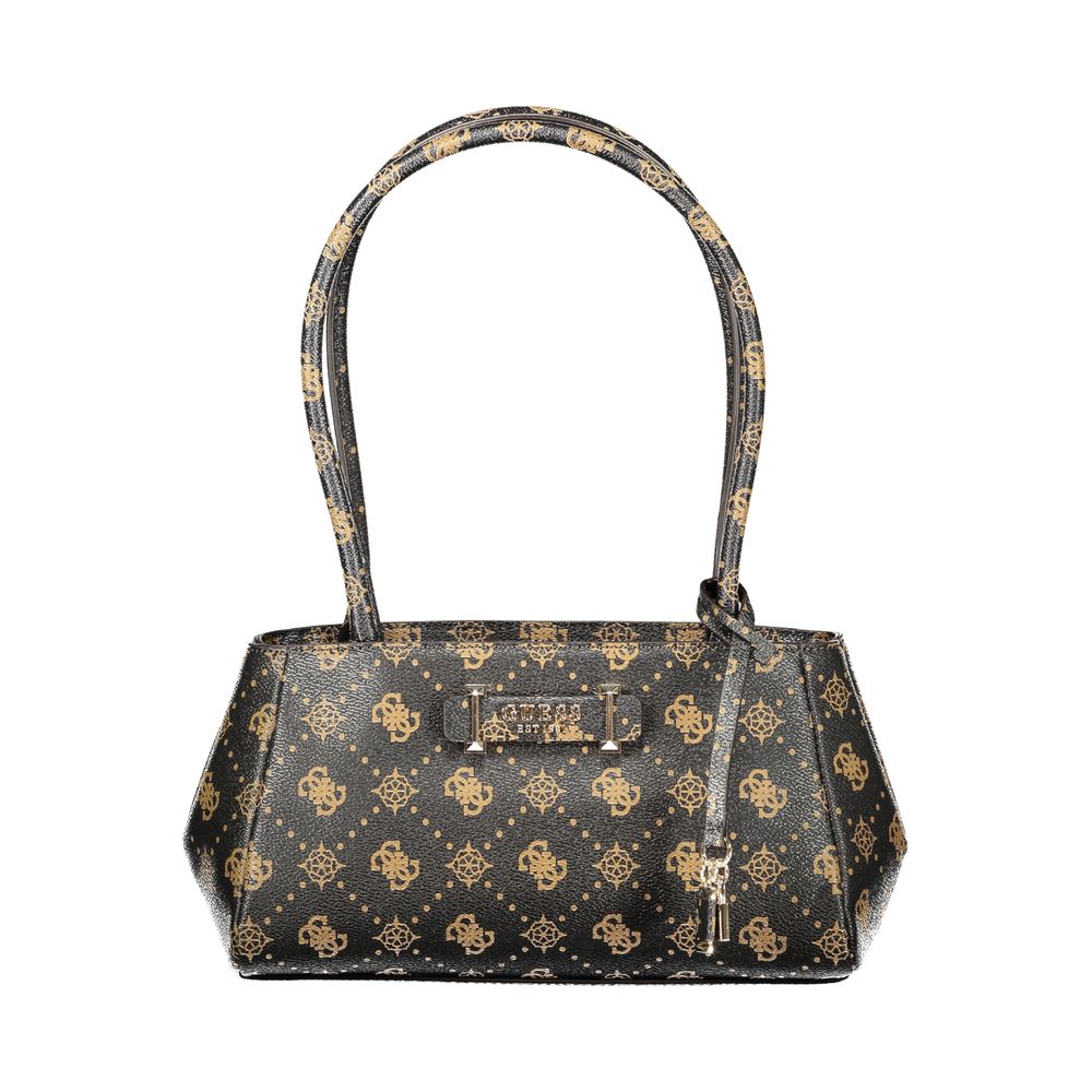 Guess Jeans brown polyurethane women's handbag with sleek design and top handle, stylish accessory for casual and chic outfits.