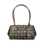 Guess Jeans brown polyurethane women's handbag with sleek design and top handle, stylish accessory for casual and chic outfits.