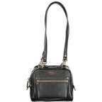 Black Guess Jeans polyurethane women's handbag with sleek design and gold-tone hardware, showcasing a stylish accessory for everyday use.