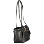 Guess Jeans Nero polyurethane women's handbag with sleek design and top zip closure, featuring stylish handles and modern look.