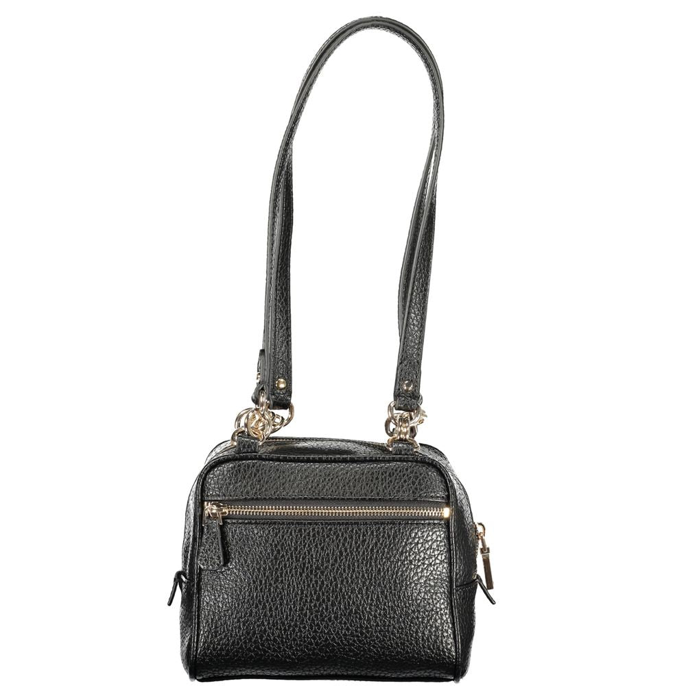 Guess Jeans Nero polyurethane women's handbag with sleek design and top handles, featuring a modern, stylish look.
