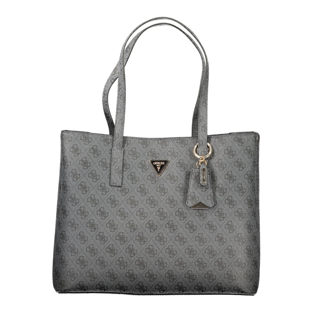 Guess Jeans Nero Poliuretano women's handbag with sleek design and textured black material, featuring gold-tone hardware and shoulder strap.