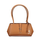 Guess Jeans brown polyurethane female handbag with sleek design and structured shape, featuring a top handle and stylish details.