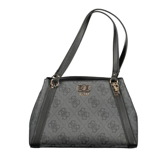 Guess Jeans Nero Poliuretano Women Handbag Guess Jeans