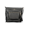 Black Guess Jeans women's handbag made of polyurethane with sleek design and silver hardware, perfect for everyday use.