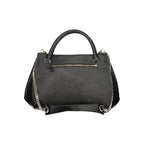 Black Guess Jeans polyurethane women's handbag with sleek design and top handle, featuring modern style and textured finish.
