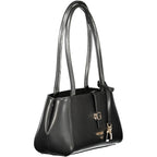 Guess Jeans Nero shoulder bag made of polyurethane for women, featuring a sleek black design with a top handle and adjustable strap.