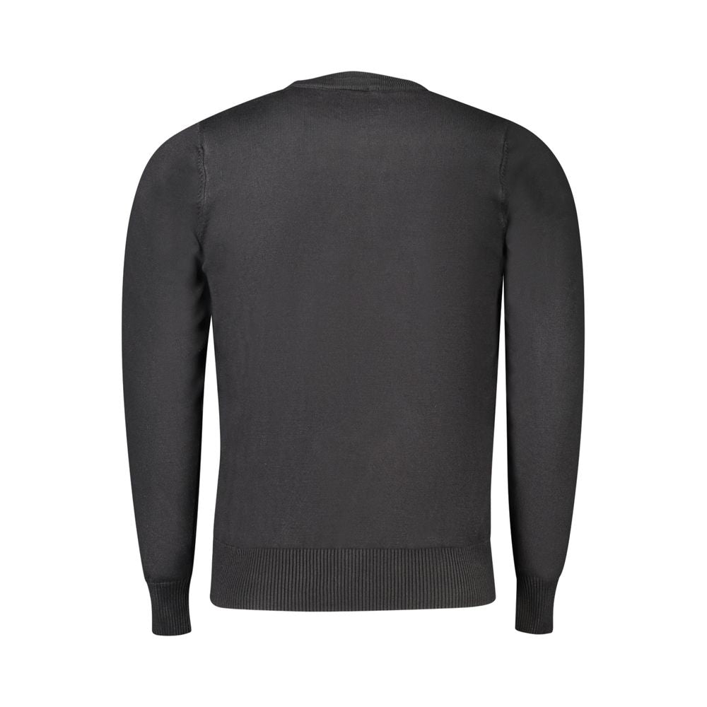 Black Viscosa men's sweater by Coveri Moving, featuring a comfortable fit and stylish design.