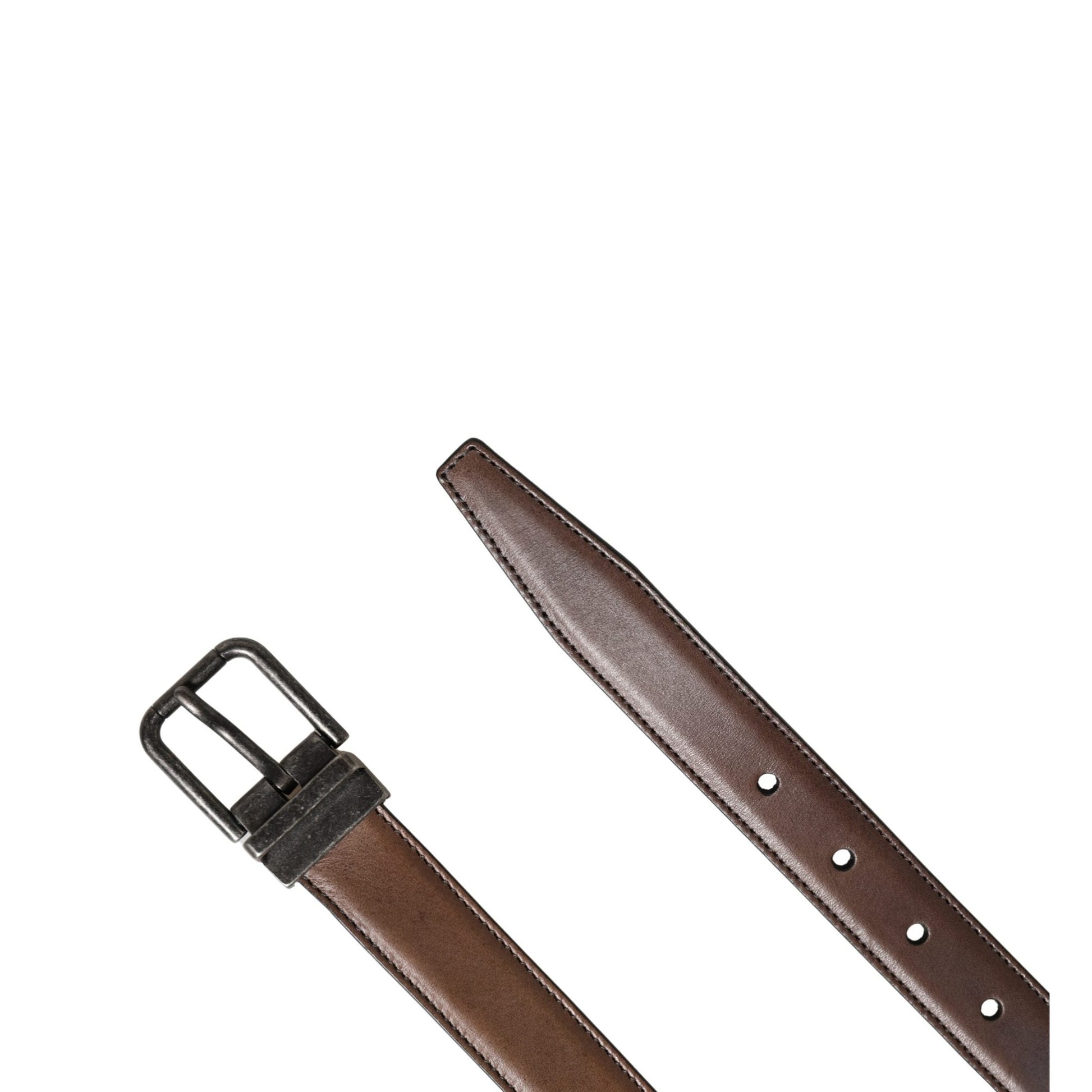 Dolce & Gabbana Men Brown Classic Leather Metal Buckle Belt
