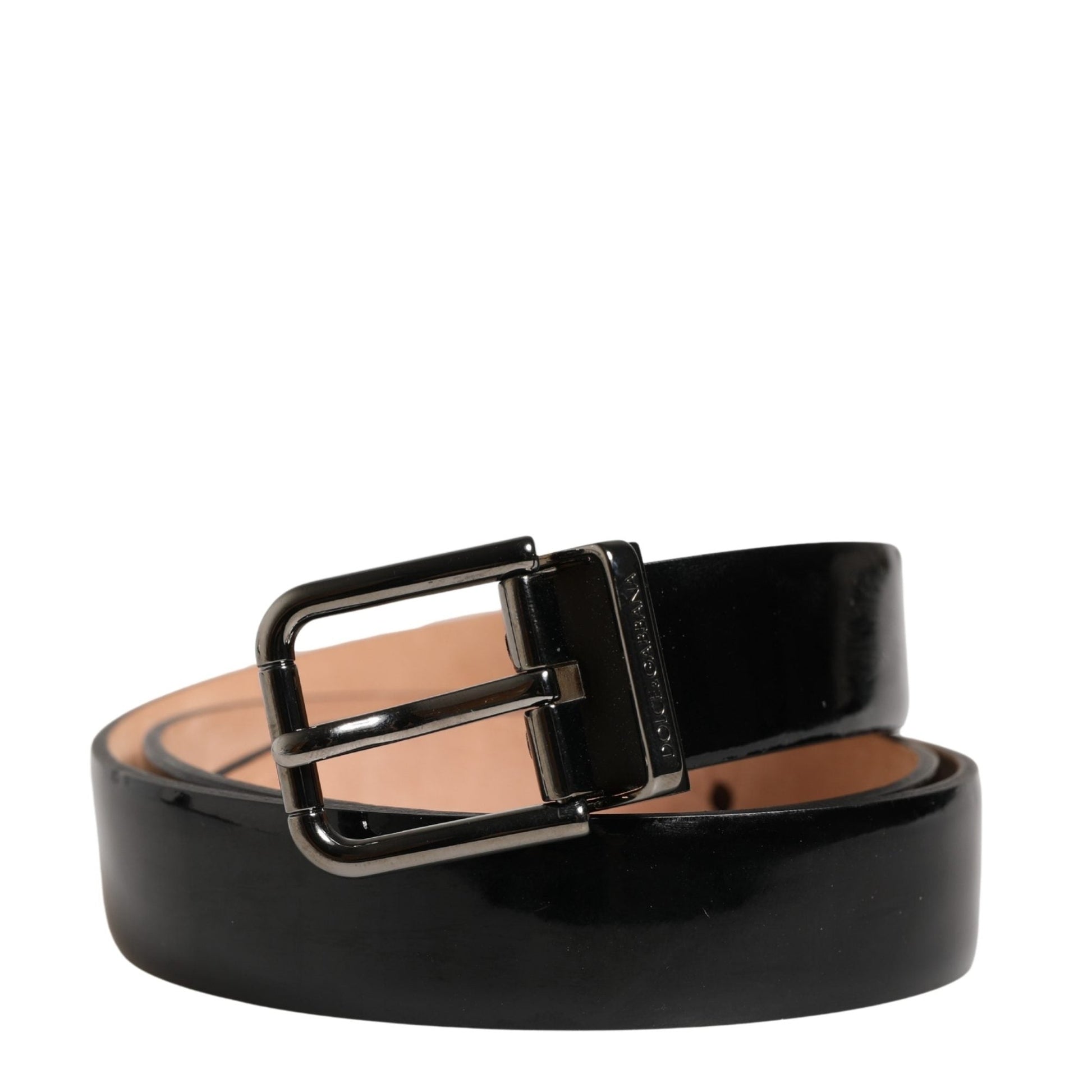 Dolce & Gabbana Men Black Classic Leather Metal Buckle Belt