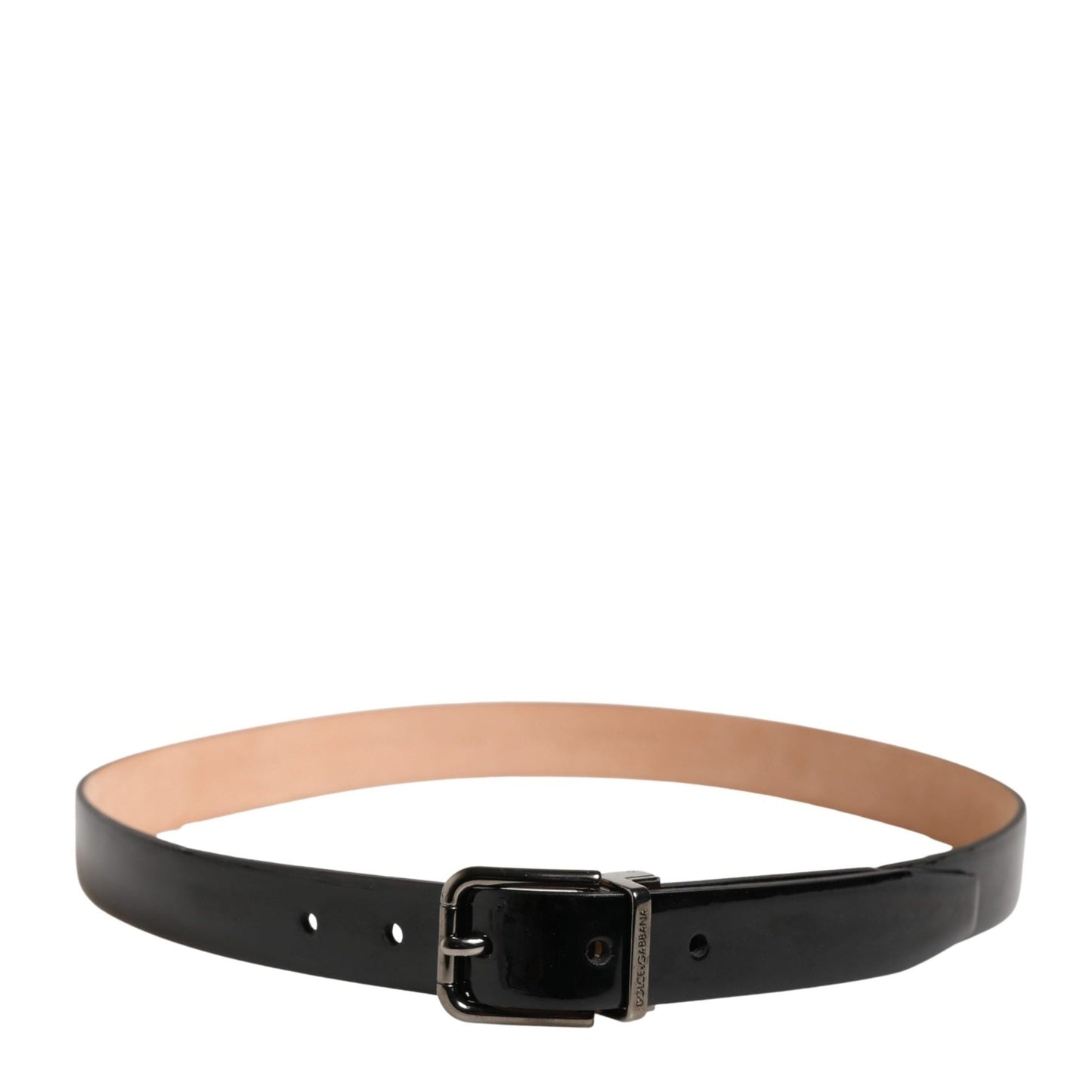 Dolce & Gabbana Men Black Classic Leather Metal Buckle Belt