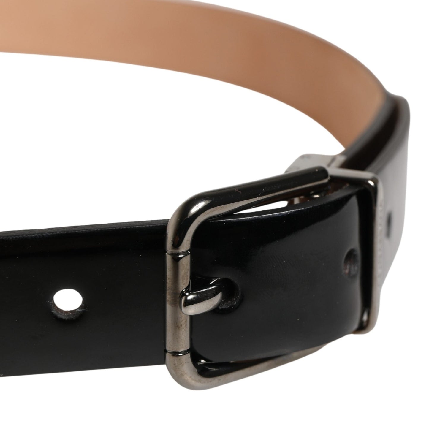 Dolce & Gabbana Men Black Classic Leather Metal Buckle Belt