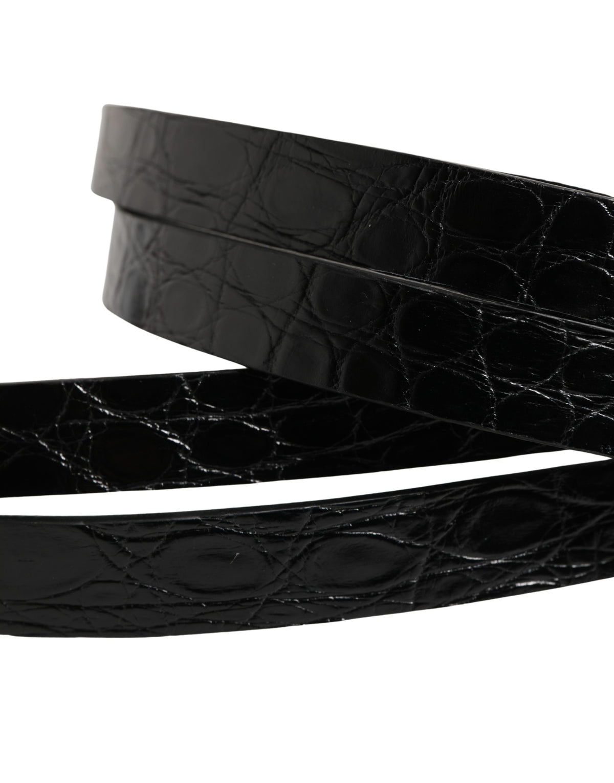 Dolce & Gabbana Black Double Strap Leather Silver Buckle Belt - Eljoys Fashion 