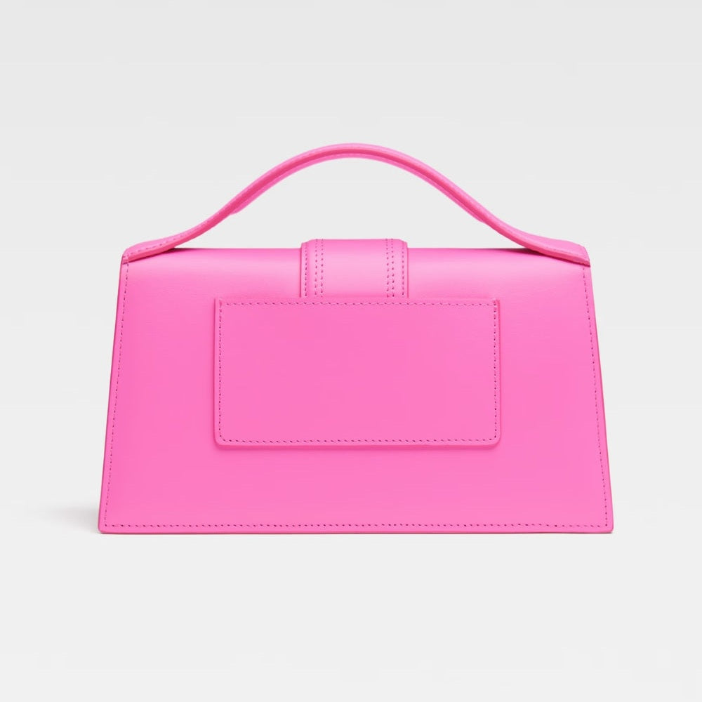 Jacquemus Neon Pink Leather Le Grand Bambino Handbag