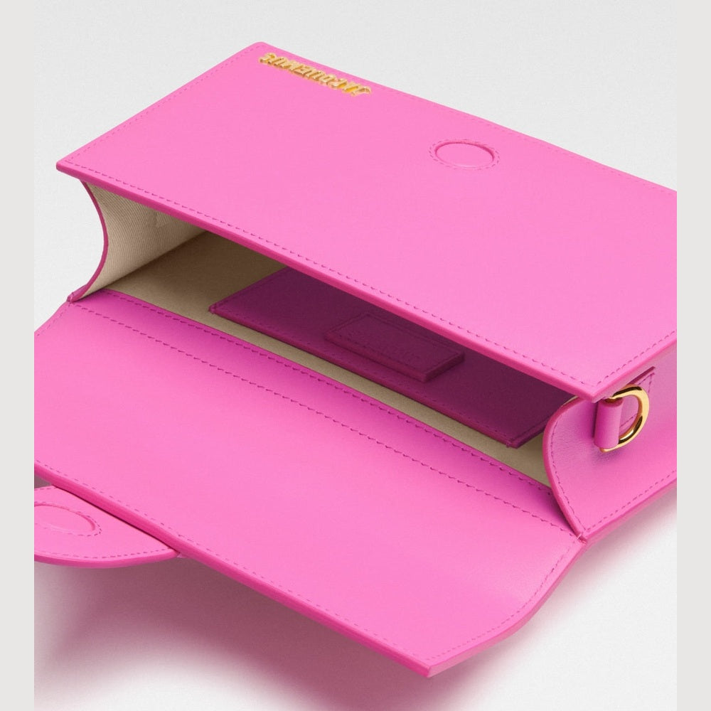 Jacquemus Neon Pink Leather Le Grand Bambino Handbag