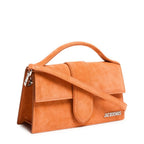 Jacquemus Terracotta Leather Le Grand Bambino Handbag with top handle and minimalist design.