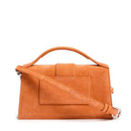 Jacquemus Terracotta Leather Le Grand Bambino Handbag with top handle and minimalist design, showcasing textured leather and elegant style.