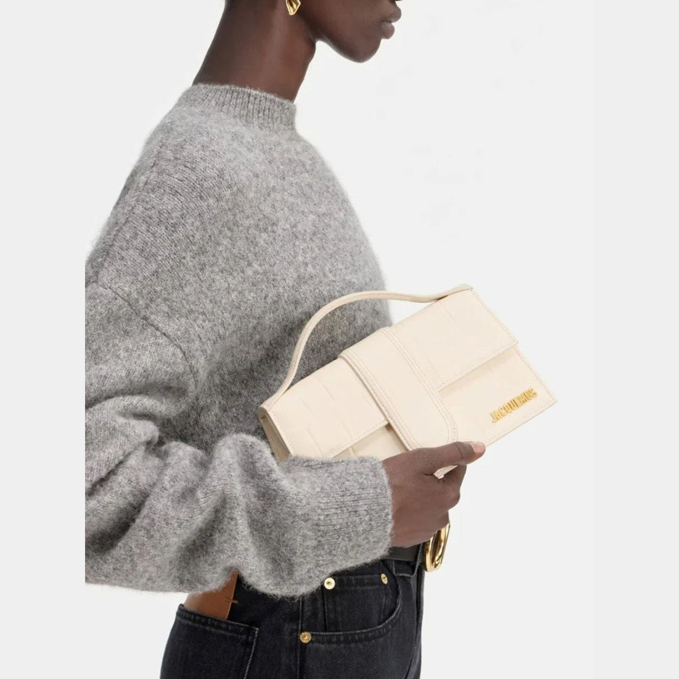 Jacquemus Ivory Cocco Le Grand Bambino Handbag Jacquemus