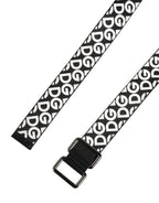 Dolce & Gabbana White Black Logo Leather Metal Buckle Belt Dolce & Gabbana
