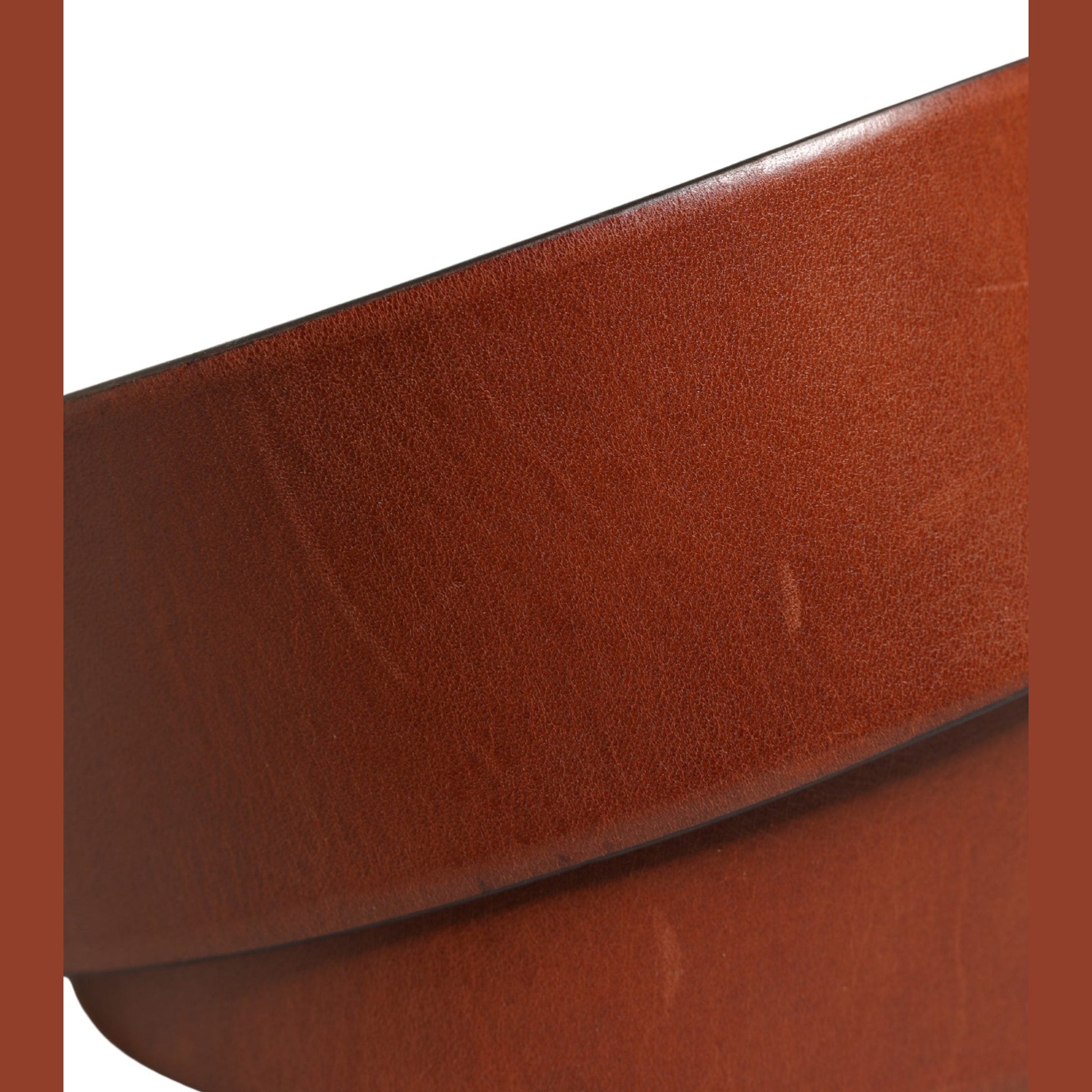 Dolce & Gabbana Men Brown Leather Wide Waist Metal Round Buckle Belt