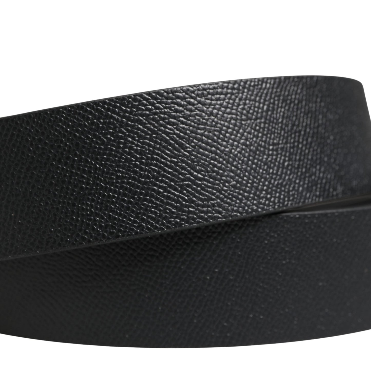Dolce & Gabbana Men Black Classic Leather Metal Buckle Belt