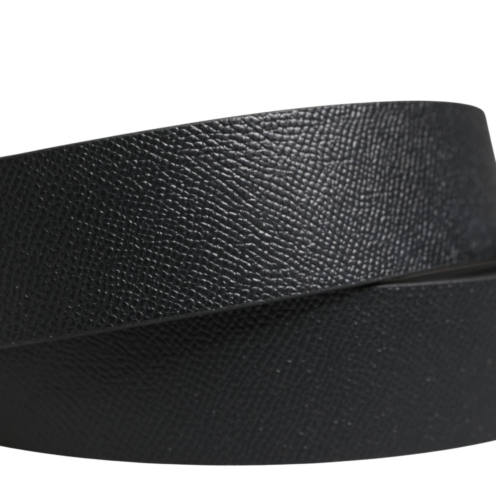 Dolce & Gabbana Men Black Classic Leather Metal Buckle Belt