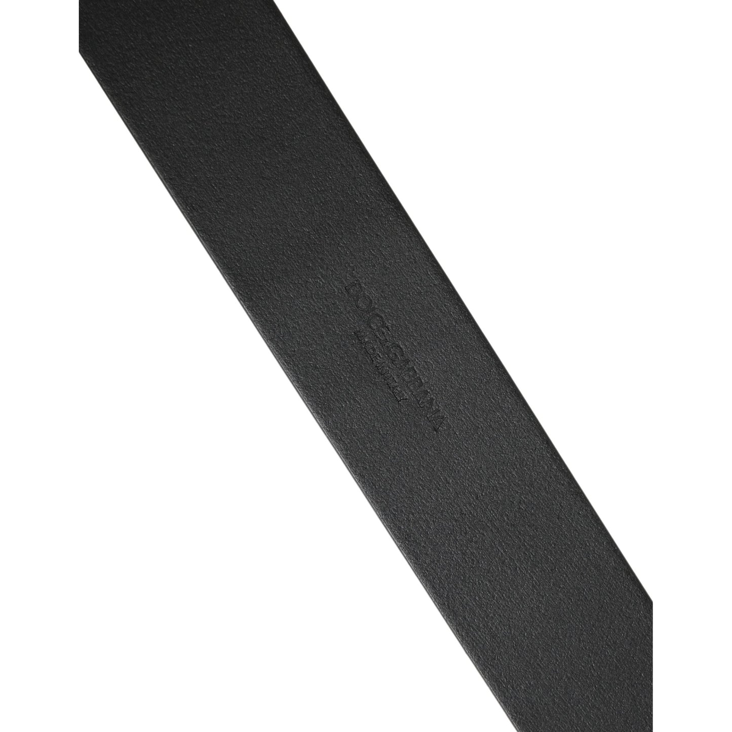 Dolce & Gabbana Men Black Classic Leather Metal Buckle Belt