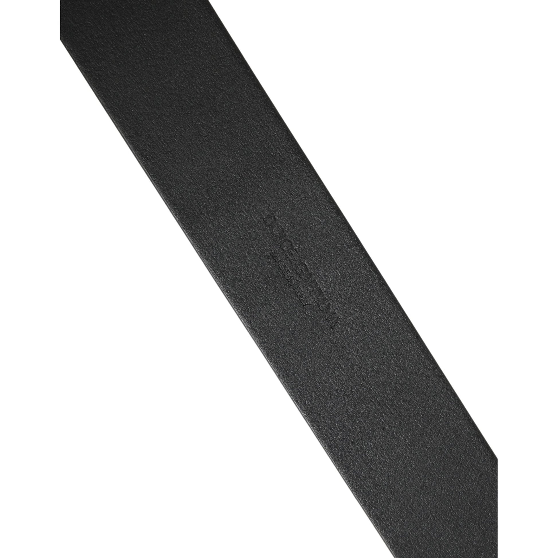 Dolce & Gabbana Men Black Classic Leather Metal Buckle Belt