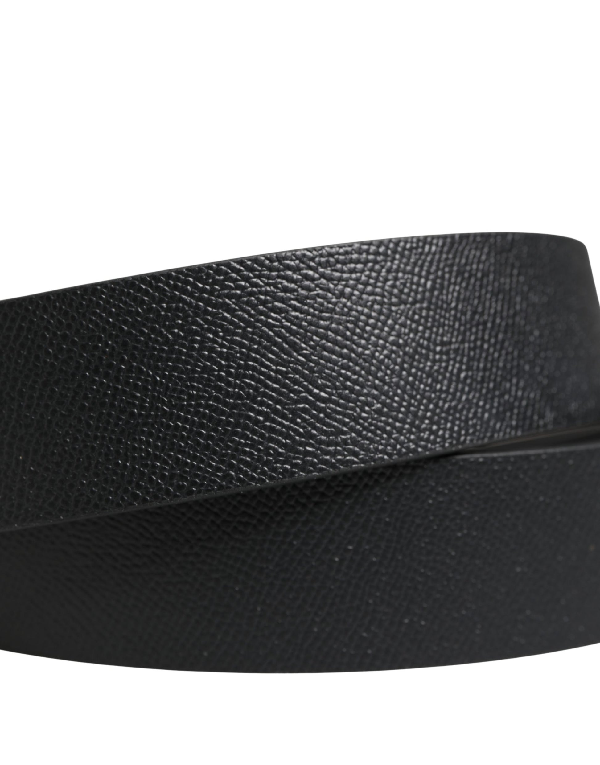 Dolce & Gabbana Men Black Classic Leather Metal Buckle Belt Dolce & Gabbana
