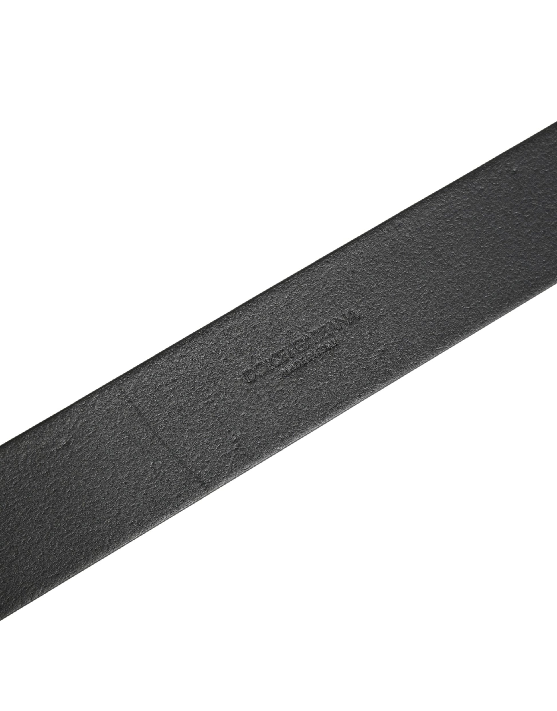 Dolce & Gabbana Men Black Classic Leather Metal Buckle Belt Dolce & Gabbana