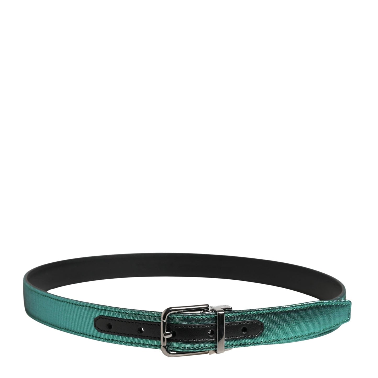Dolce & Gabbana Men Green Lurex Polyester Metal Buckle Belt