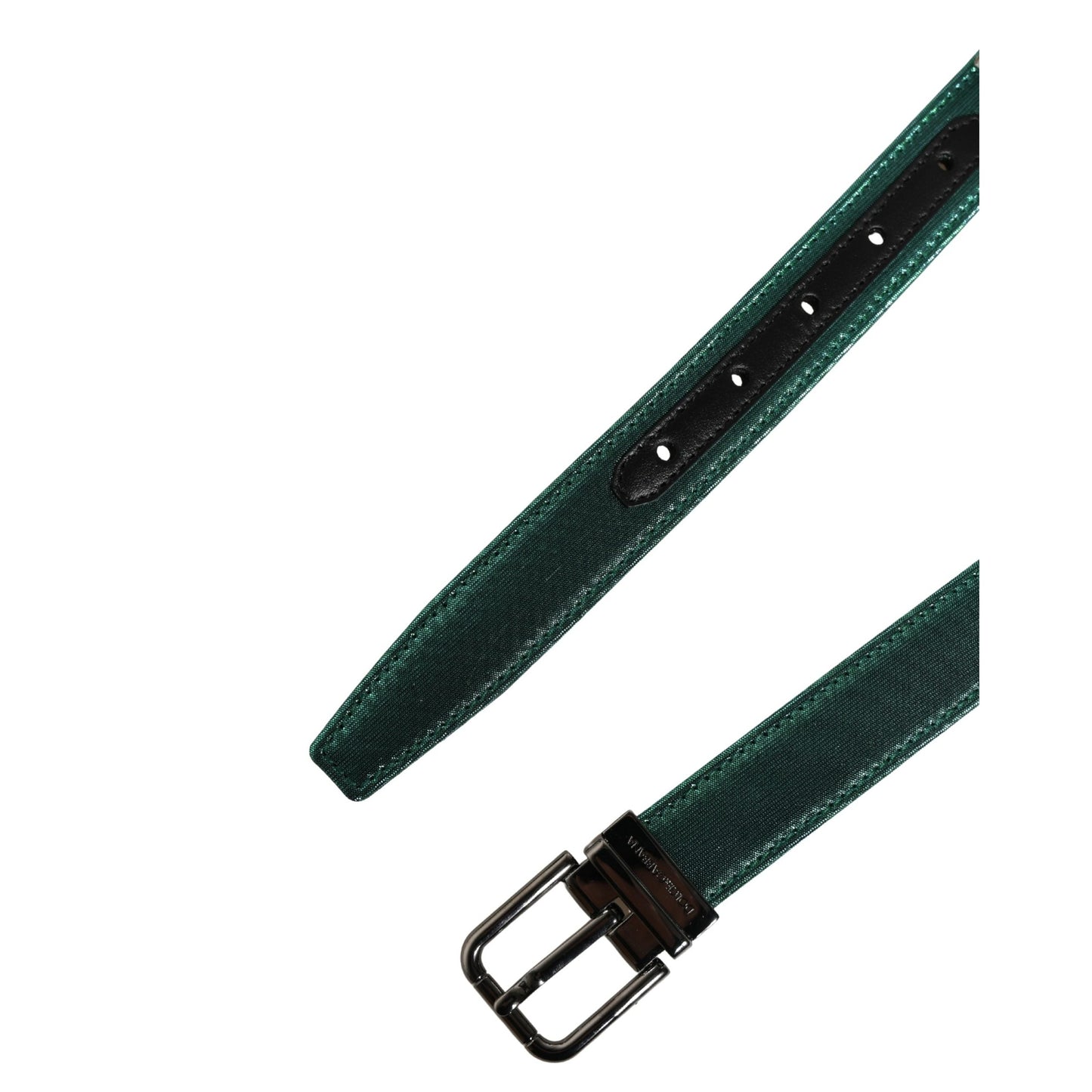Dolce & Gabbana Men Green Lurex Polyester Metal Buckle Belt