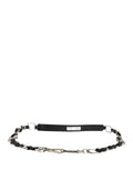 Dolce & Gabbana Black Leather Silver Chain Bag Accessory Shoulder Strap - Eljoys Fashion 