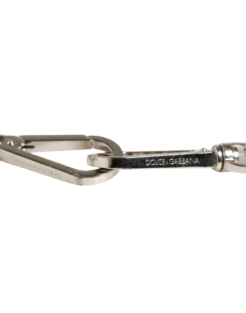Dolce & Gabbana Black Leather Silver Chain Bag Accessory Shoulder Strap - Eljoys Fashion 