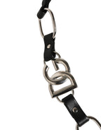 Dolce & Gabbana Black Leather Silver Chain Bag Accessory Shoulder Strap - Eljoys Fashion 