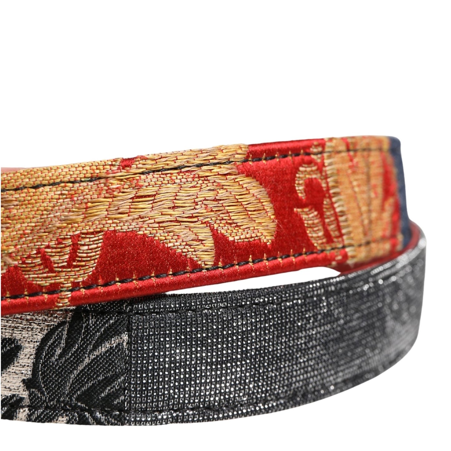 Dolce & Gabbana Multicolor Floral Jacquard Metal Buckle Belt