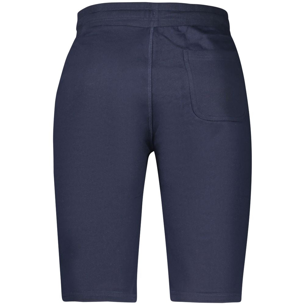 North Sails Blu Cotton Men Sweatpant displayed on a hanger, showcasing casual, comfortable men's athletic loungewear.