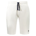 White cotton men's sweatpants by North Sails, relaxed fit with elastic waistband and cuffed ankles, casual and comfortable.