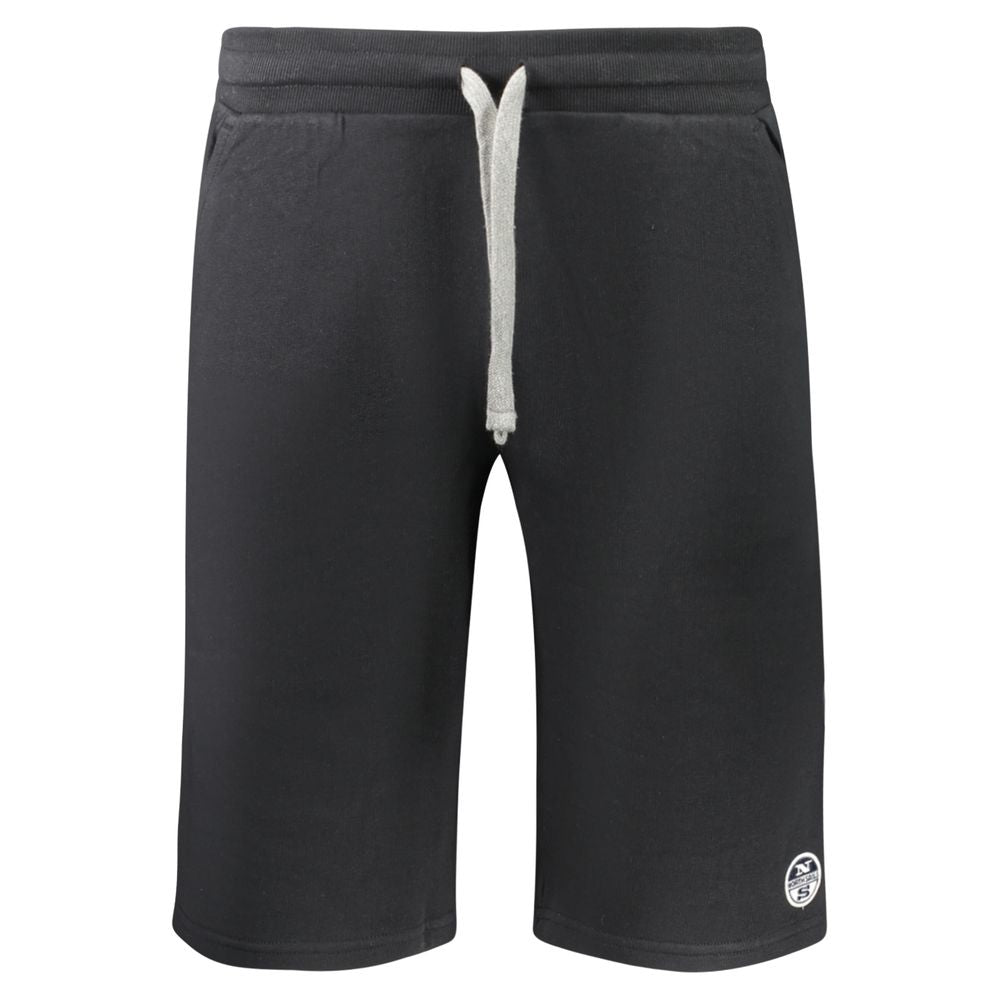 Black North Sails men's cotton sweatpant with elastic waistband and relaxed fit, ideal for casual and comfortable wear.
