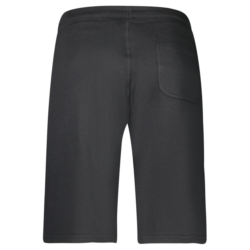 Black North Sails cotton men's sweatpants with relaxed fit and elastic waistband, suitable for casual wear.