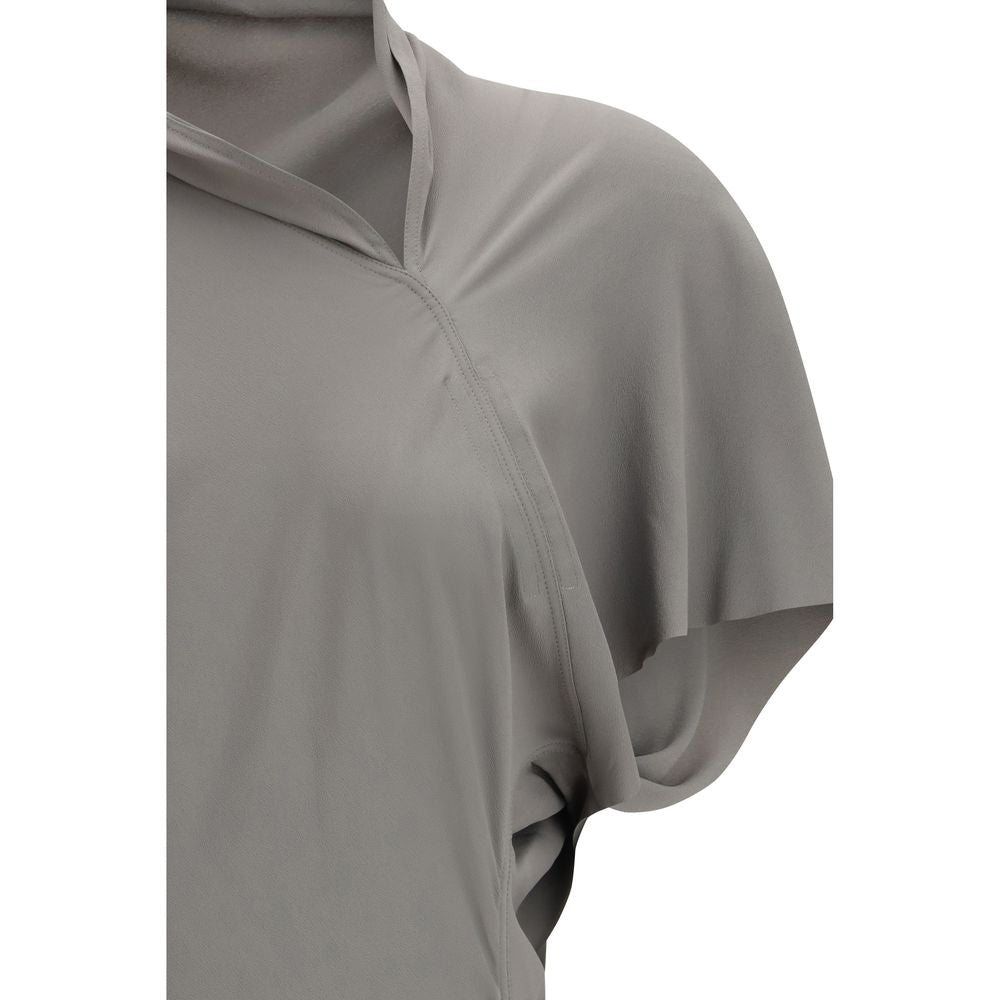 Rick Owens Gray Acetate Casual Dress Rick Owens