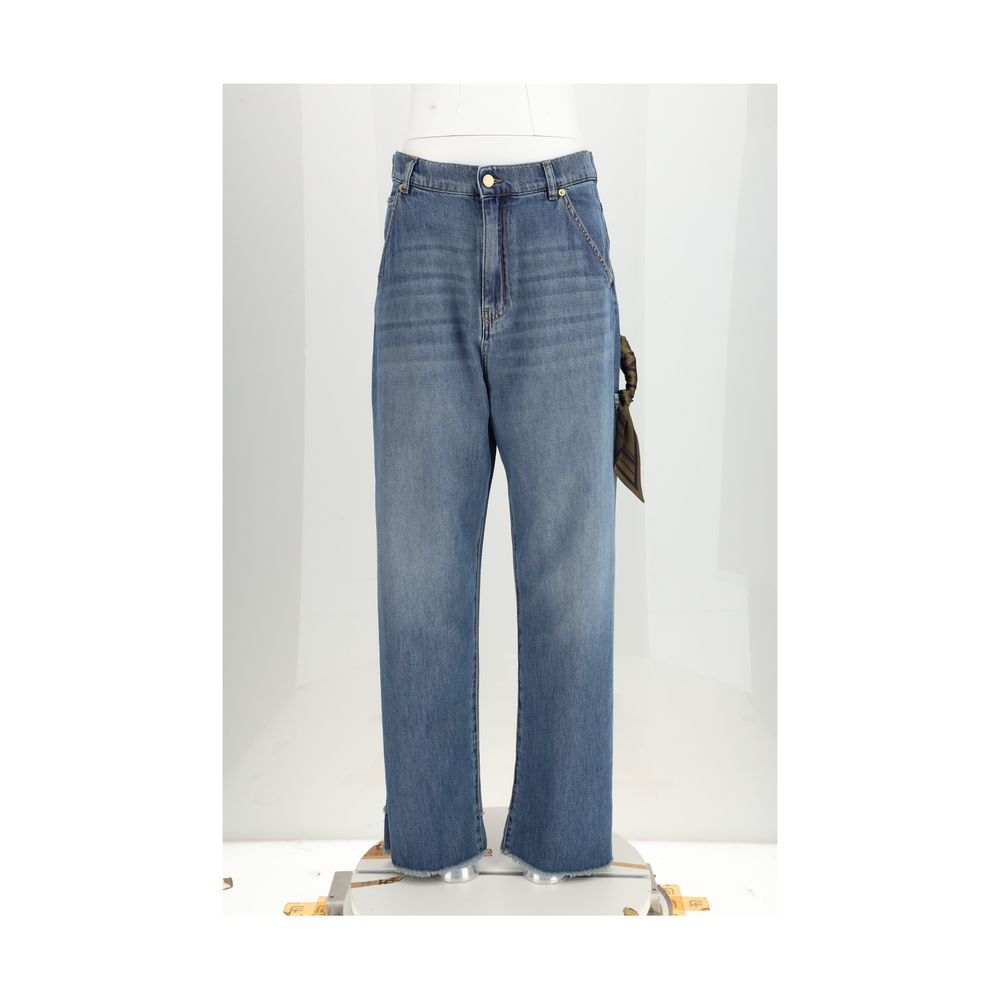 Darkpark Blue Cotton Relaxed Fit Jeans Darkpark