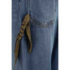Darkpark blue cotton relaxed fit jeans, front view showing classic five-pocket design and casual style.