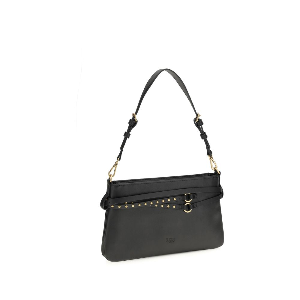PINKO Black Calf Leather Bos Taurus Shoulder Bag PINKO