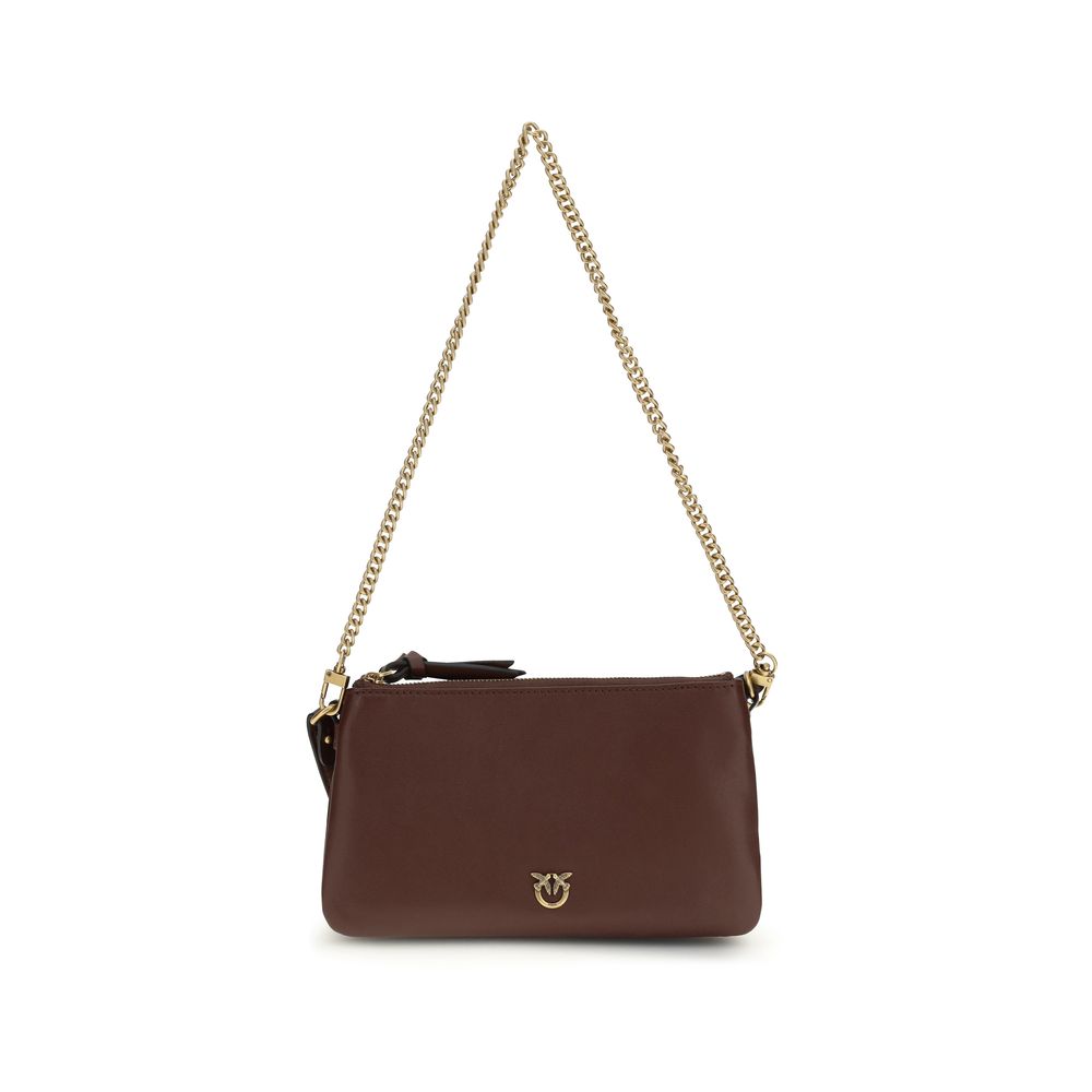 PINKO Brown Calf Leather Bos Taurus Shoulder Bag PINKO